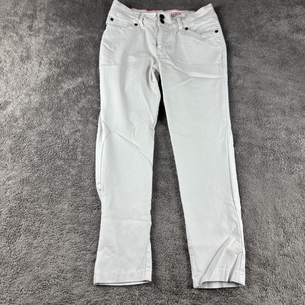 Sabrina Lauren Skinny Jeans Womens 6‎ White Denim Pockets Low Rise